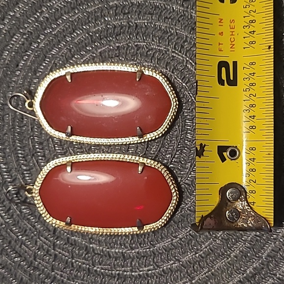 Kendra Scott Danielle drop earrings in bright red and gold VVG preloved conditio - Picture 6 of 9